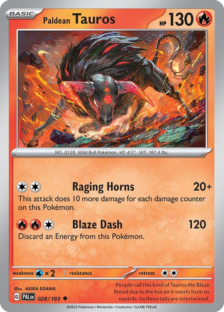 Paldean Tauros 28/193 Uncommon | Paldea Evolved | Pokemon Card