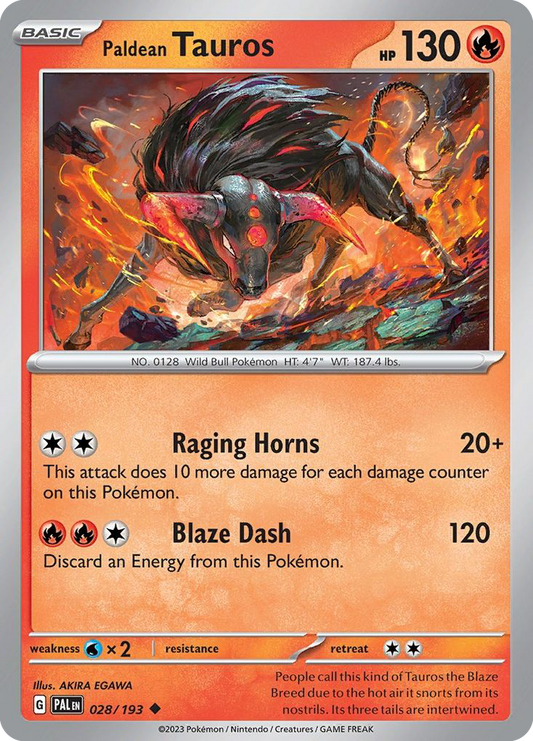 Paldean Tauros 28/193 Uncommon | Paldea Evolved | Pokemon Card