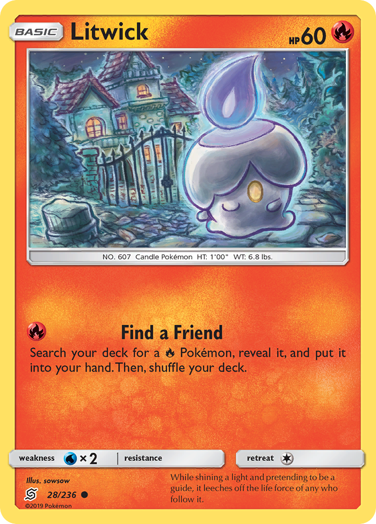 Litwick 28/236 Common | Unified Minds | Pokemon Card