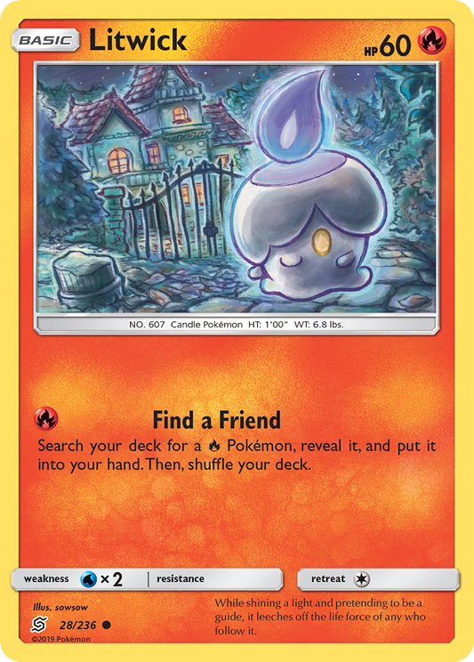 Litwick 28/236 Common | Unified Minds | Pokemon Card