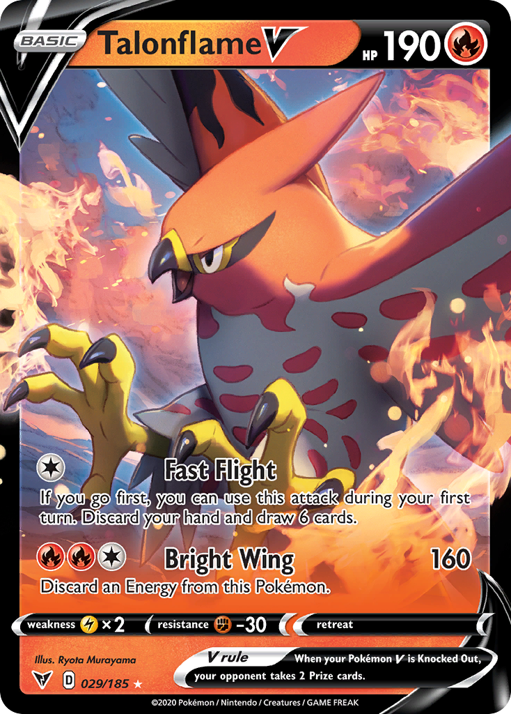 Talonflame V 29/185 Rare Holo V | Vivid Voltage | Pokemon Card