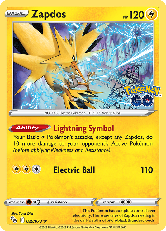 Zapdos 29/78 Rare Holo | Pokémon GO | Pokemon Card