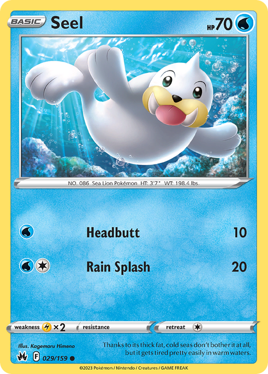 Seel 29/159 Common | Crown Zenith | Pokemon Card