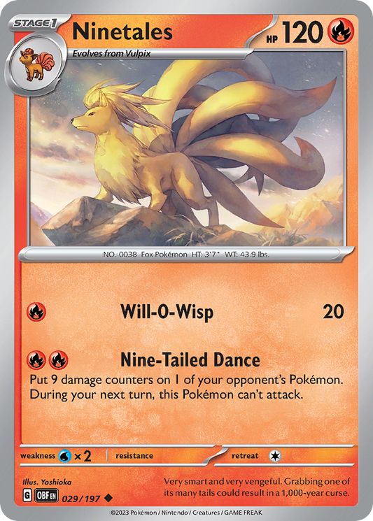 Ninetales 29/197 Uncommon | Obsidian Flames | Pokemon Card