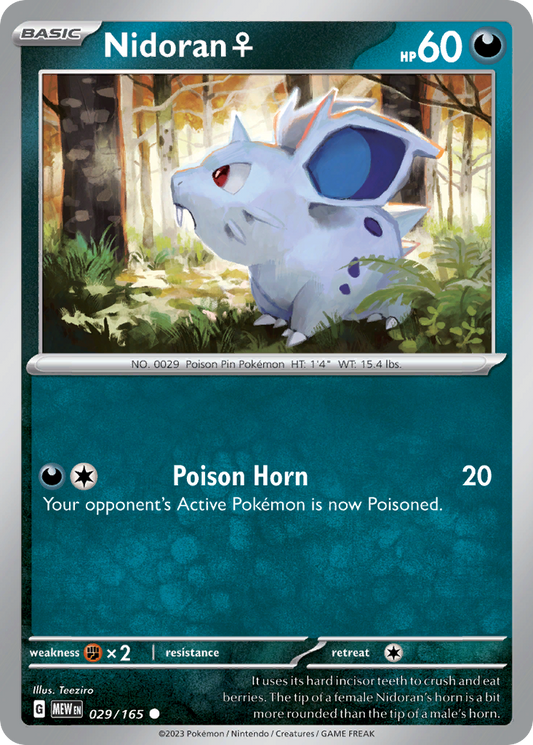 Nidoran 29/165 Common | 151 | Pokemon Card