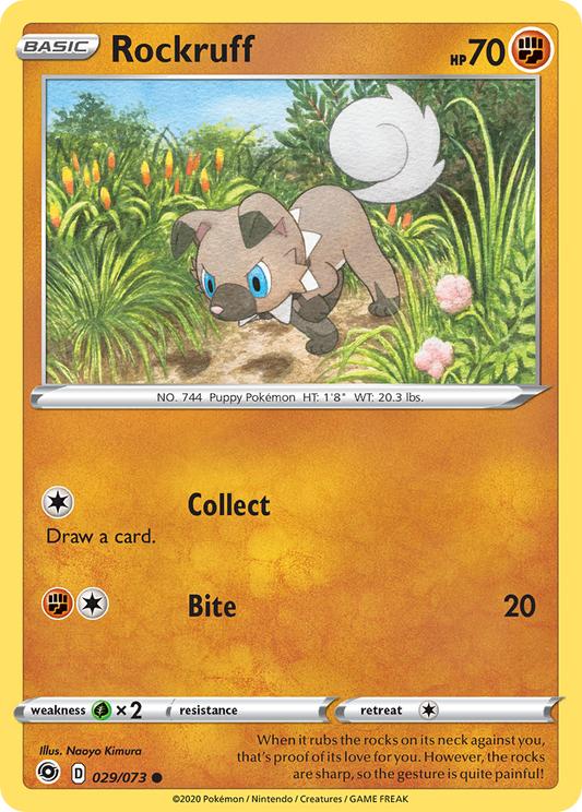 Rockruff 29/73 Common | Champion's Path | Pokemon Card