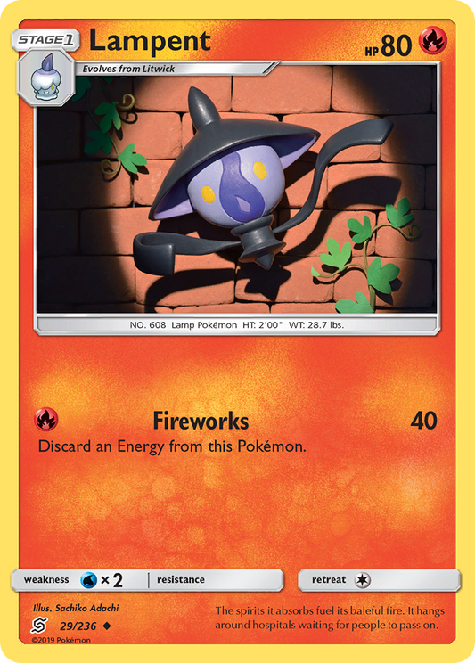 Lampent 29/236 Uncommon | Unified Minds | Pokemon Card