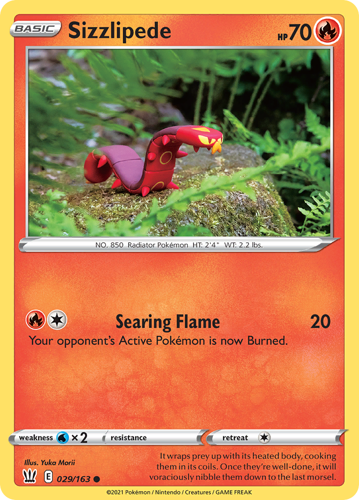 Sizzlipede 29/163 Common | Battle Styles | Pokemon Card