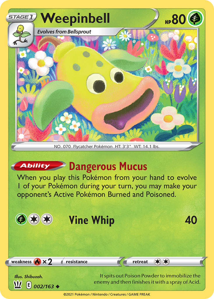 Weepinbell 2/163 Uncommon | Battle Styles | Pokemon Card