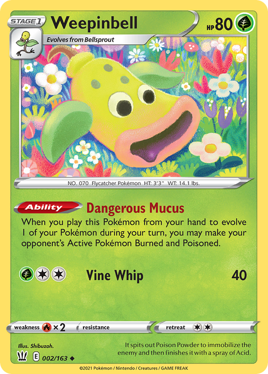 Weepinbell 2/163 Uncommon | Battle Styles | Pokemon Card