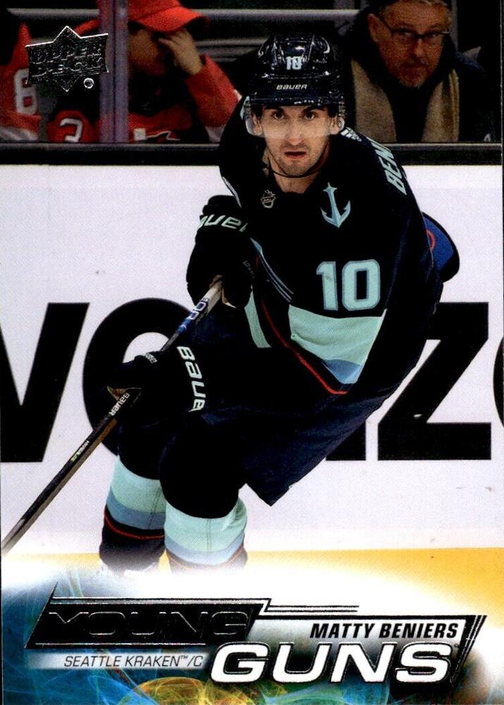 Matty Beniers 
YG, RC #213 Seattle Kraken | 2022-23 Upper Deck | NHL Card