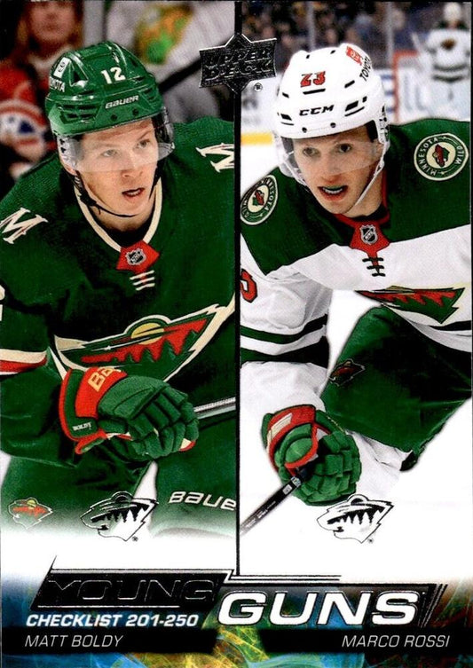 Young Guns Checklist (Matt Boldy / Marco Rossi) 
YG, CL #250 Minnesota Wild | 2022-23 Upper Deck | NHL Card