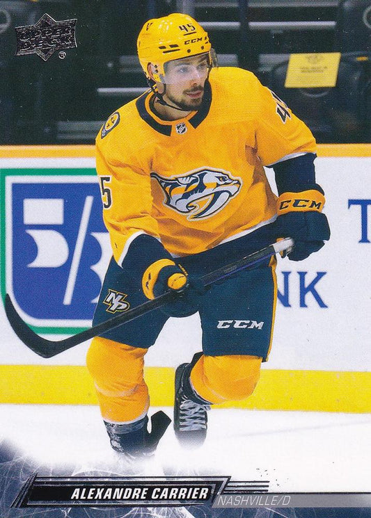 Alexandre Carrier #352 Nashville Predators | 2022-23 Upper Deck | NHL Card