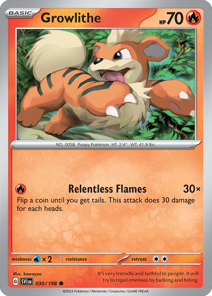 Growlithe 30/198 Common | Scarlet & Violet | Pokemon Card