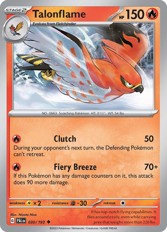 Talonflame 30/193 Uncommon | Paldea Evolved | Pokemon Card