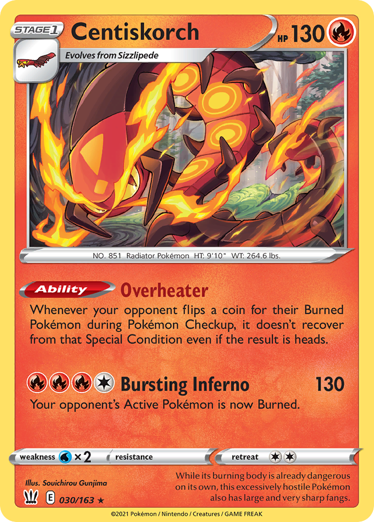 Centiskorch 30/163 Rare | Battle Styles | Pokemon Card