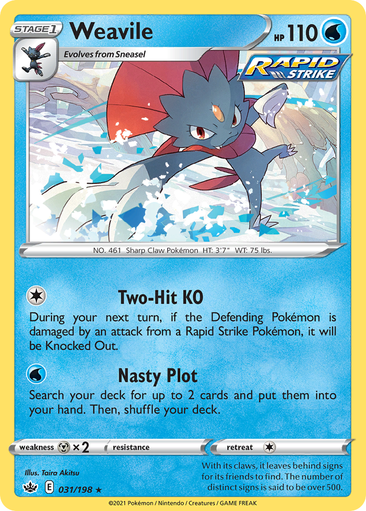 Weavile 31/198 Rare Holo | Chilling Reign | Pokemon Card