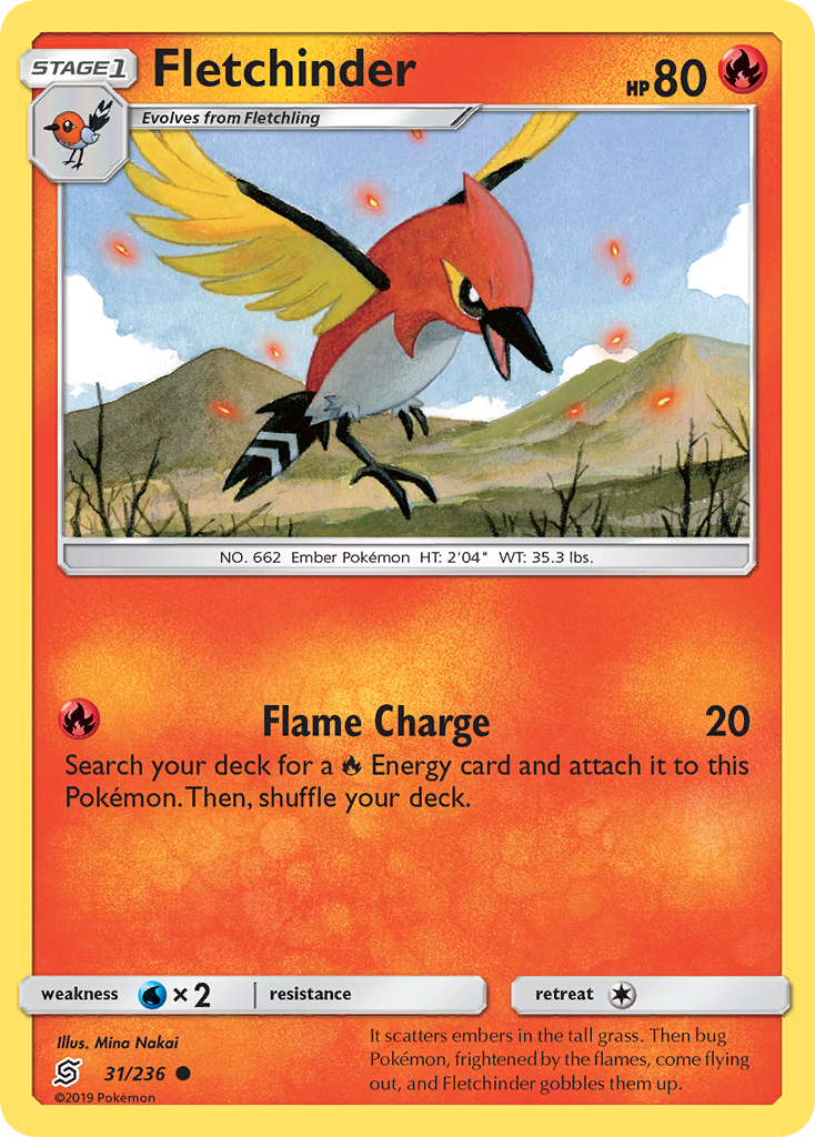 Fletchinder 31/236 Common | Unified Minds | Pokemon Card