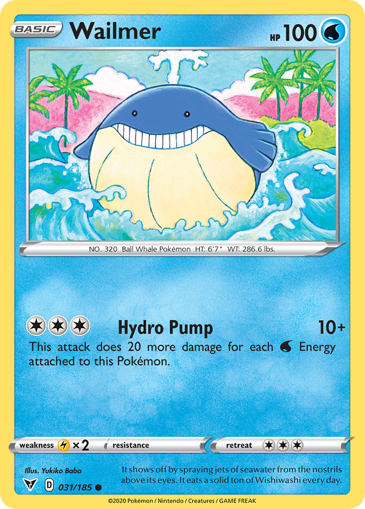 Wailmer 31/185 Common | Vivid Voltage | Pokemon Card