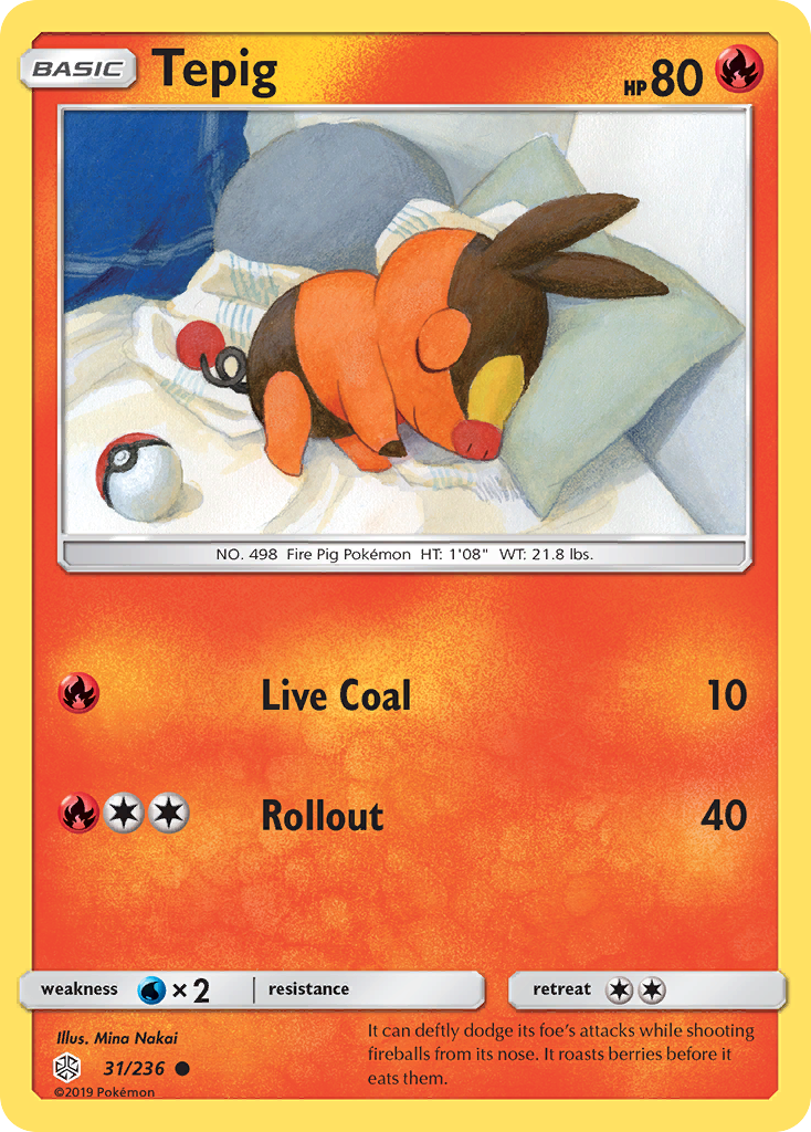 Tepig 31/236 Common | Cosmic Eclipse | Pokemon Card