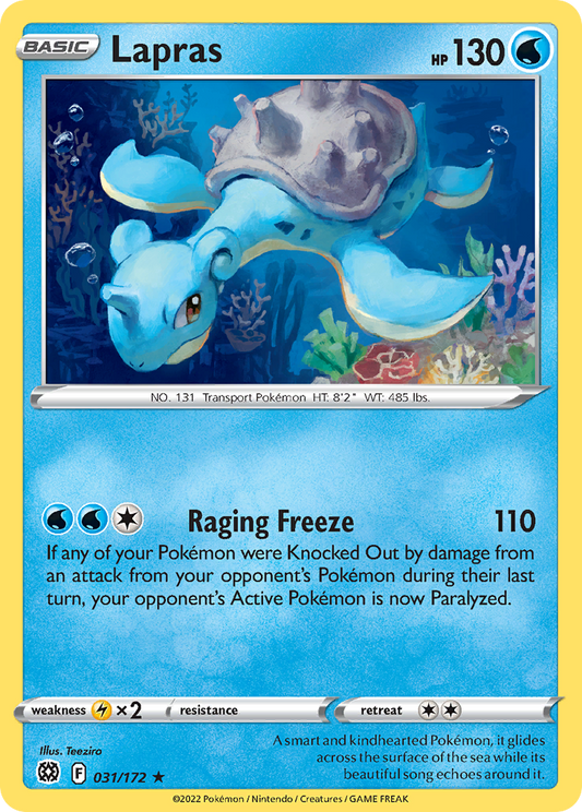 Lapras 31/172 Rare | Brilliant Stars | Pokemon Card