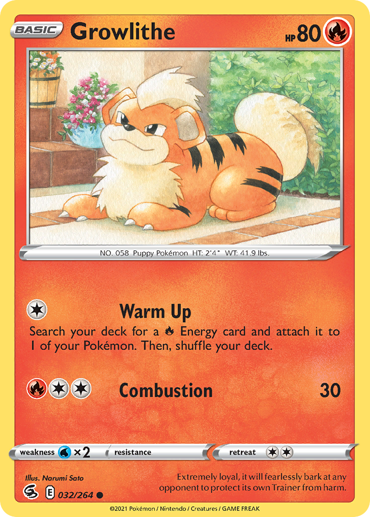 Growlithe 32/264 Common | Fusion Strike | Pokemon Card