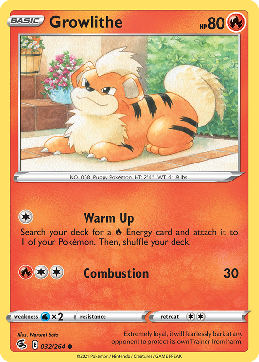 Growlithe 32/264 Common | Fusion Strike | Pokemon Card