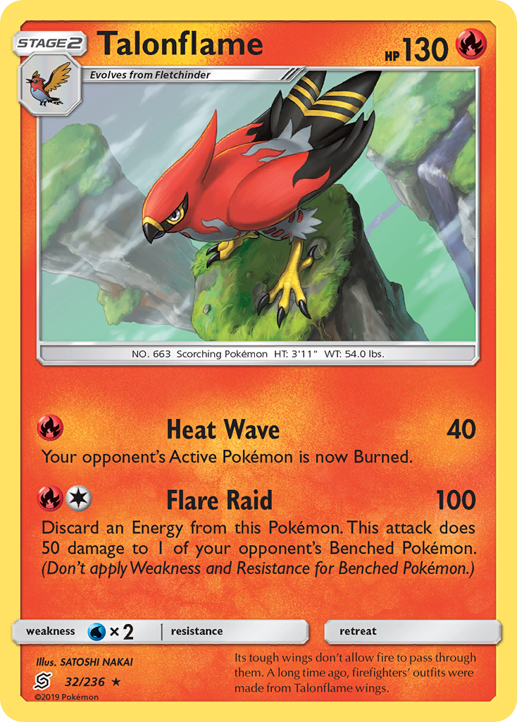 Talonflame 32/236 Rare | Unified Minds | Pokemon Card