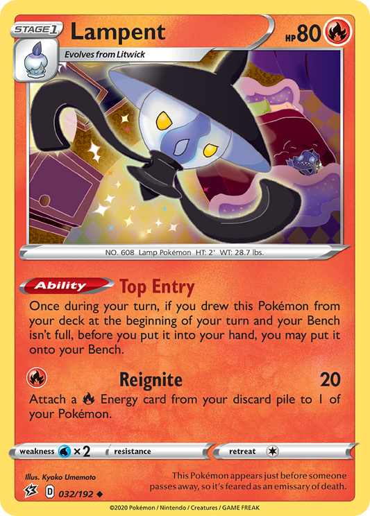 Lampent 32/192 Uncommon | Rebel Clash | Pokemon Card