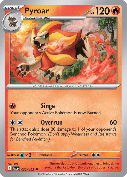 Pyroar 32/193 Uncommon | Paldea Evolved | Pokemon Card