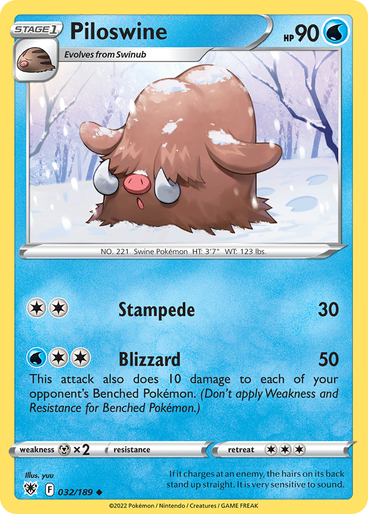 Piloswine 32/189 Uncommon | Astral Radiance | Pokemon Card