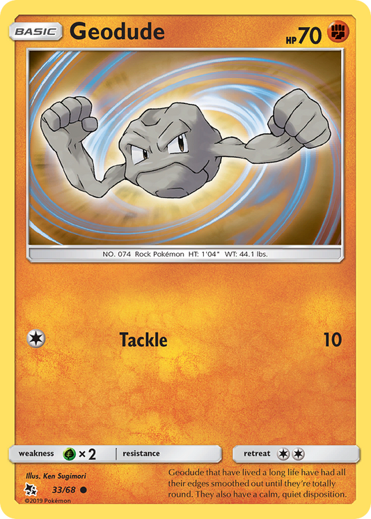 Geodude 33/68 Common | Hidden Fates | Pokemon Card