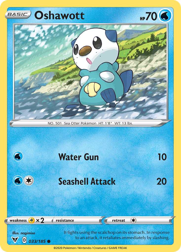 Oshawott 33/185 Common | Vivid Voltage | Pokemon Card