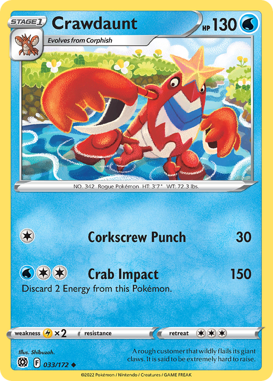 Crawdaunt 33/172 Uncommon | Brilliant Stars | Pokemon Card