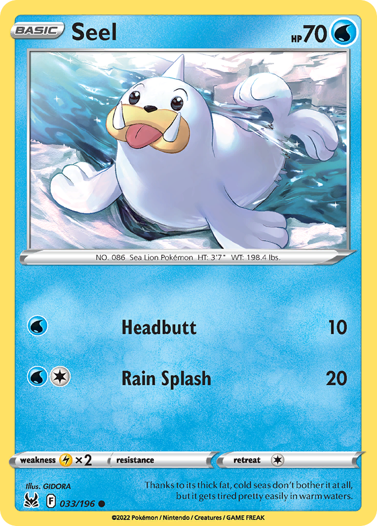 Seel 33/196 Common | Lost Origin | Pokemon Card