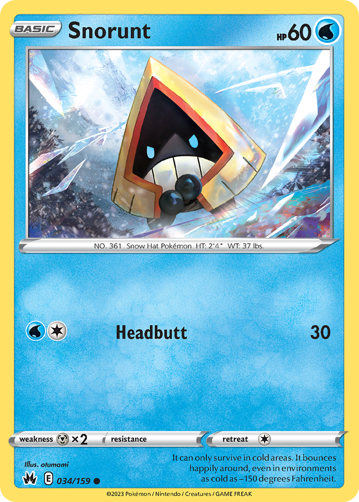 Snorunt 34/159 Common | Crown Zenith | Pokemon Card