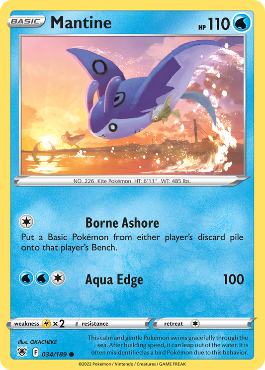 Mantine 34/189 Common | Astral Radiance | Pokemon Card