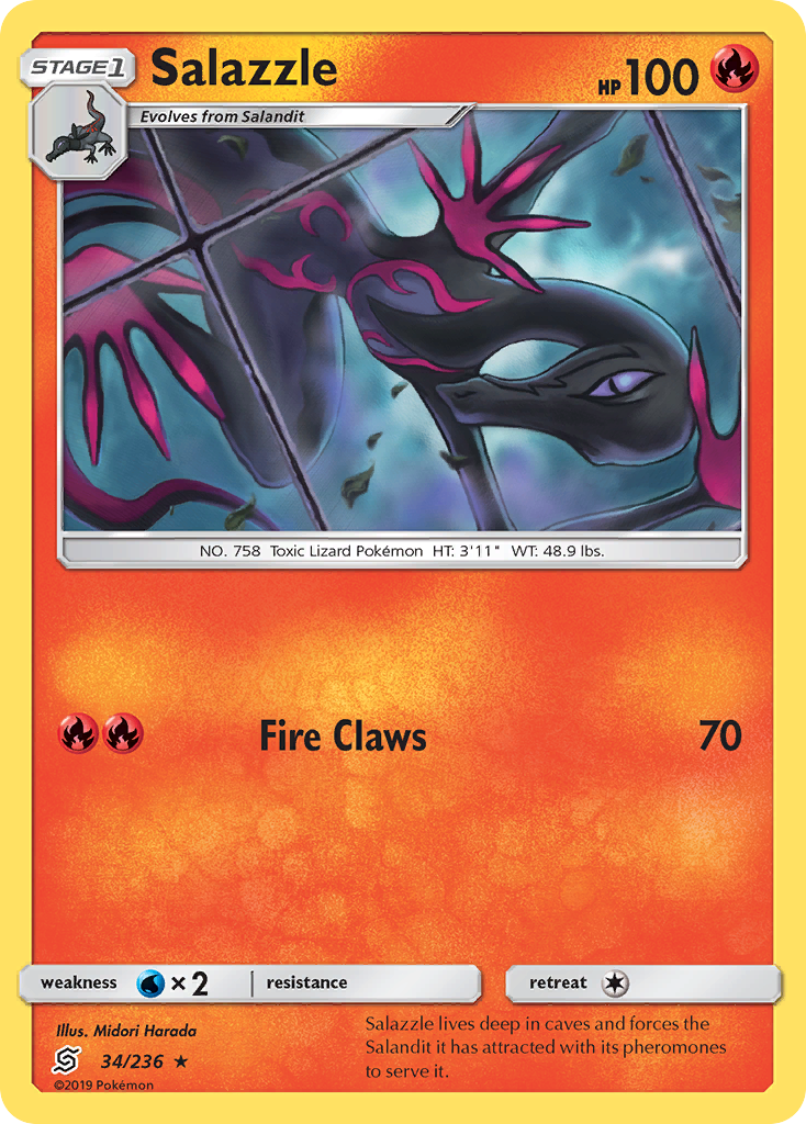 Salazzle 34/236 Rare | Unified Minds | Pokemon Card