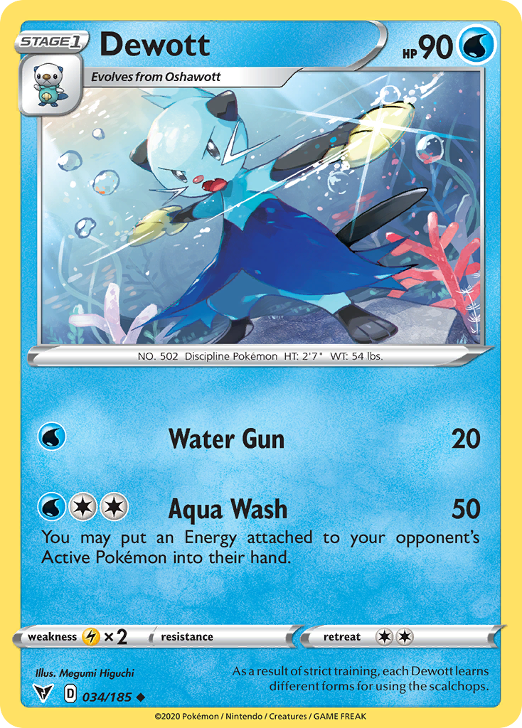 Dewott 34/185 Uncommon | Vivid Voltage | Pokemon Card