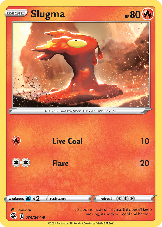 Slugma 34/264 Common | Fusion Strike | Pokemon Card