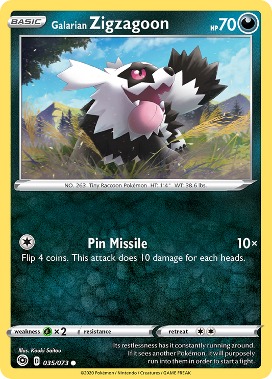 Galarian Zigzagoon 35/73 Common | Champion's Path | Pokemon Card