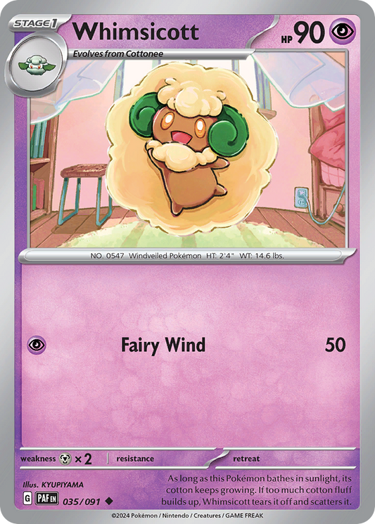 Whimsicott 35/91 Uncommon | Paldean Fates | Pokemon Card