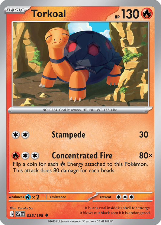 Torkoal 35/198 Uncommon | Scarlet & Violet | Pokemon Card