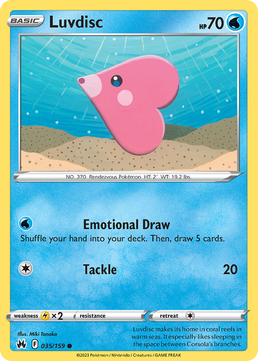 Luvdisc 35/159 Common | Crown Zenith | Pokemon Card