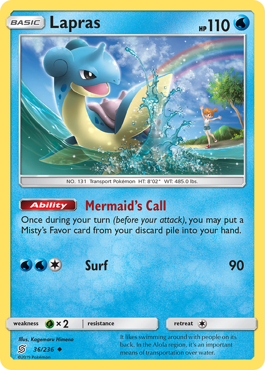 Lapras 36/236 Uncommon | Unified Minds | Pokemon Card