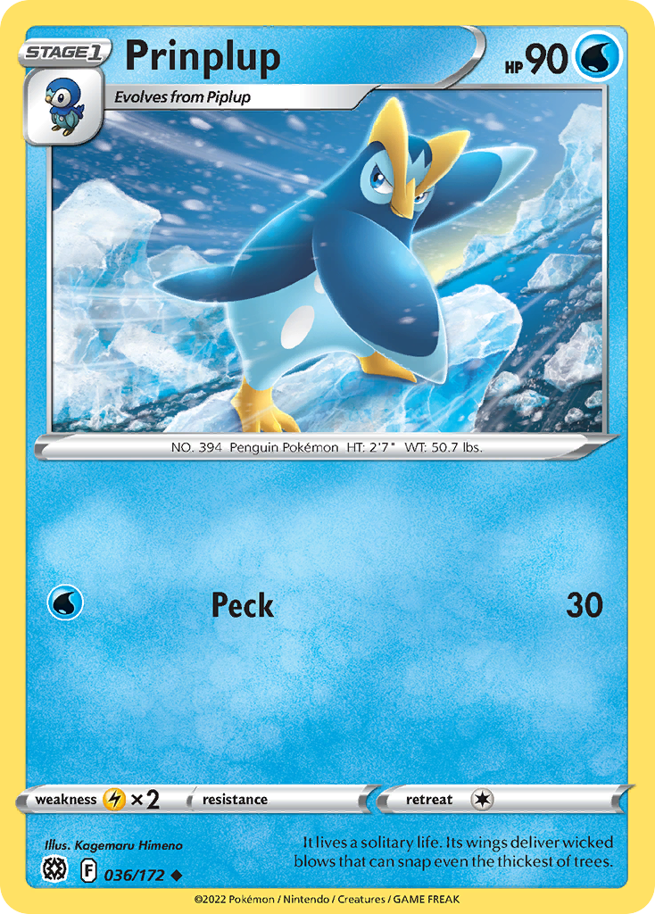 Prinplup 36/172 Uncommon | Brilliant Stars | Pokemon Card