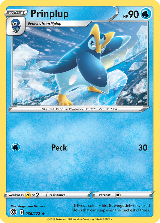 Prinplup 36/172 Uncommon | Brilliant Stars | Pokemon Card