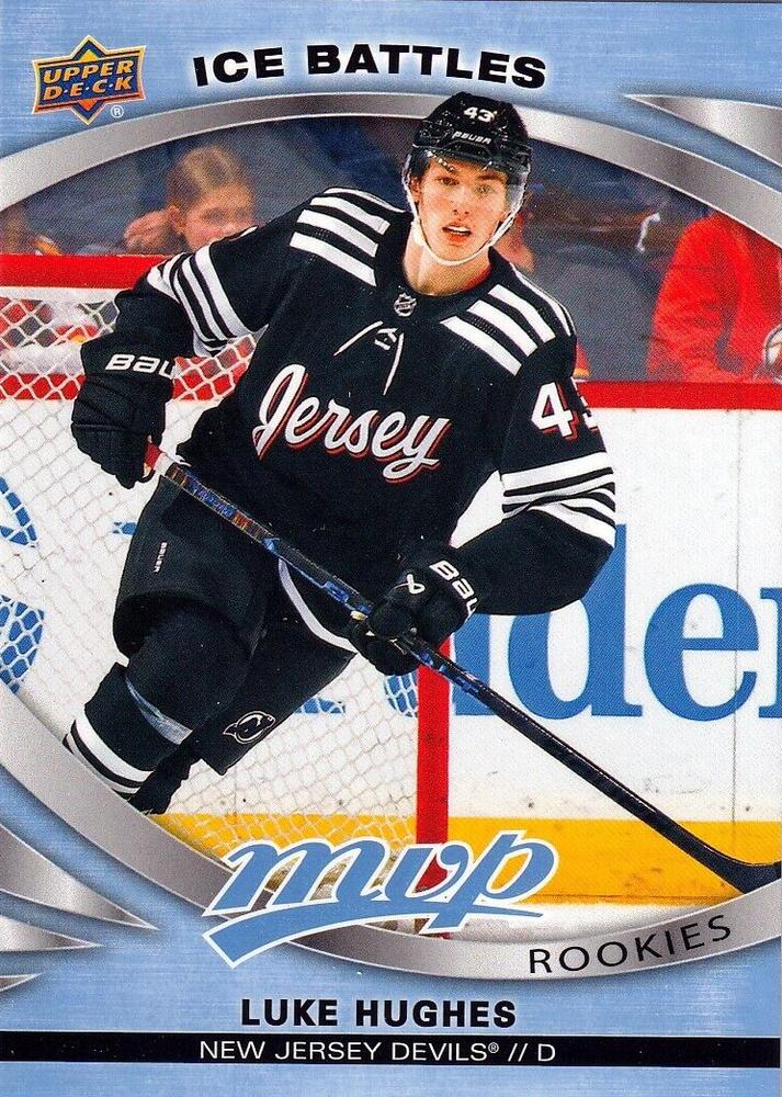 Luke Hughes 
ROO #242 New Jersey Devils | 2023-24 Upper Deck MVP - Ice Battles | NHL Card