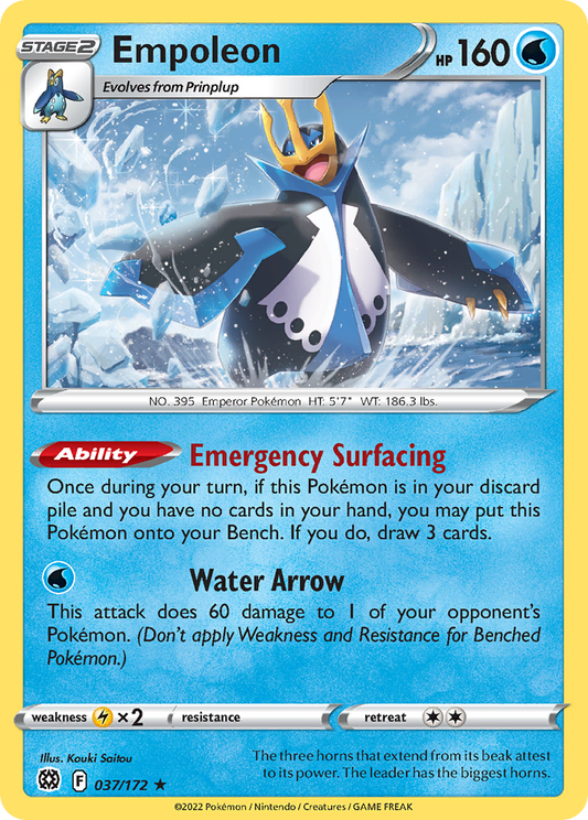 Empoleon 37/172 Rare Holo | Brilliant Stars | Pokemon Card