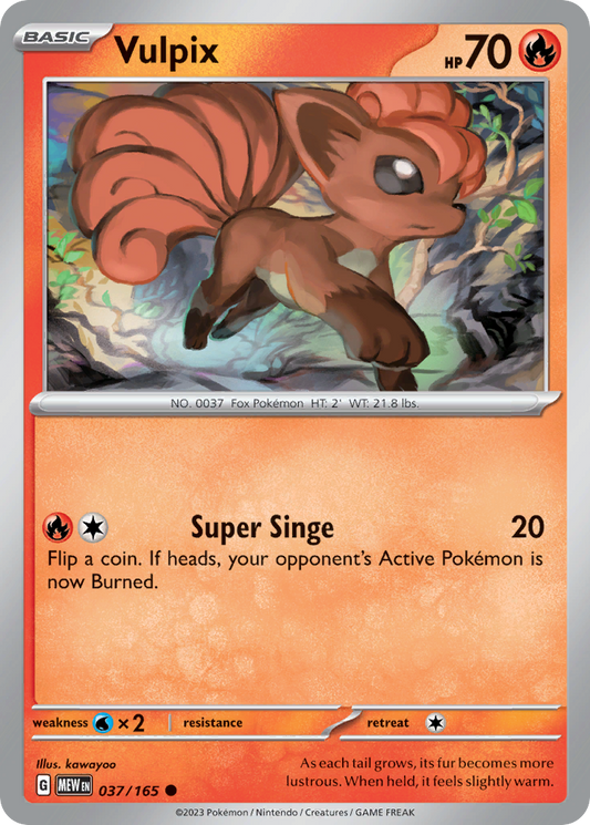 Vulpix 37/165 Common | 151 | Pokemon Card